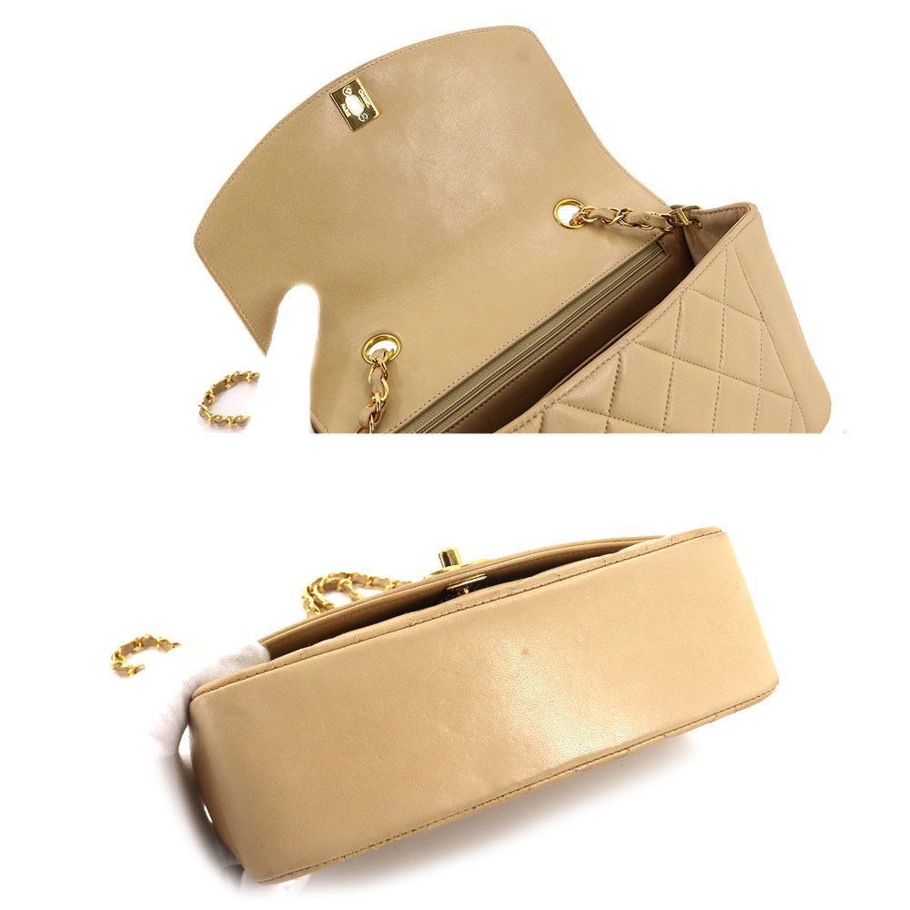 Chanel Diana 22 Matelasse Chain Shoulder Leather Beige Gold - Picture 8 of 9